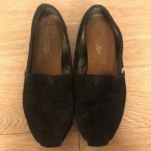 Women’s Black & Blue Corduroy Toms